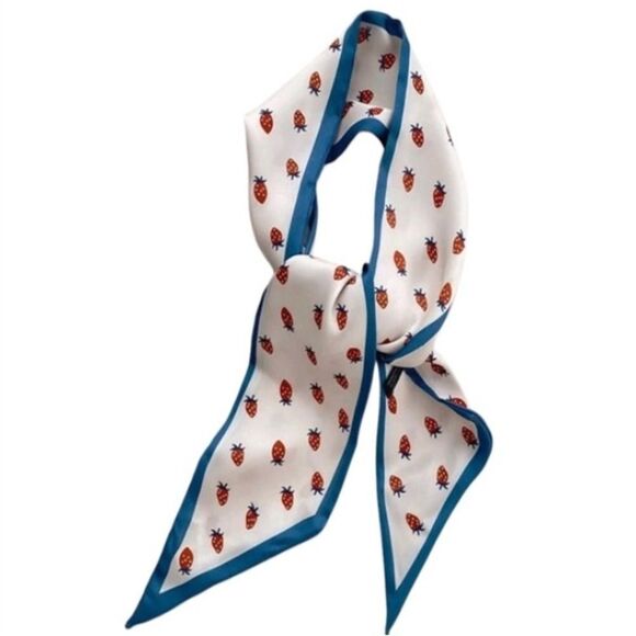 COPY - Strawberry Print Hair Scarf Purse TwillyScarf - Picture 1 of 3